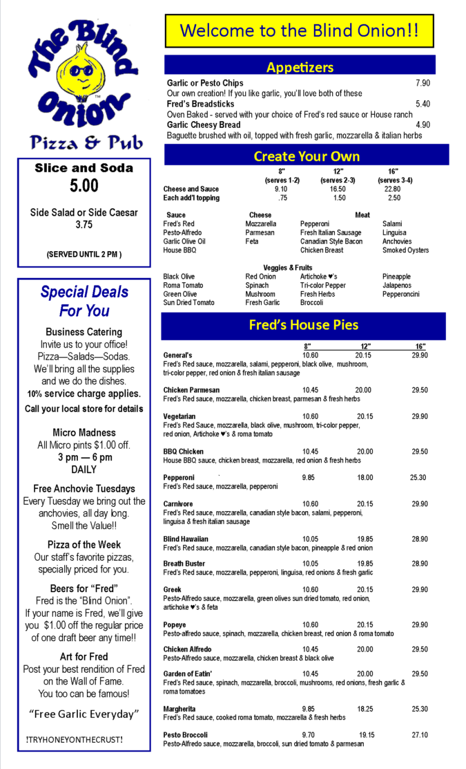 Blind Onion Pizza and Pub in Vancouver, Washington